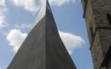 Piramide 1972-2009, concrete and iron, cm 440x 400x400, Piazza San Giovanni, relocated in 2009 Mauro Staccioli, Piramide 1972-2009, Volterra 2009, foto 5