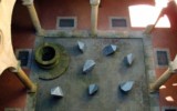 Prismoidi 2003-2009, eleven elements, galvanized iron, cm 110x70x80, Chiostro Palazzo Minucci-Solaini, Ph. S. Borghesi Mauro Staccioli, Prismoidi 2003-2009, Volterra 2009, foto 4
