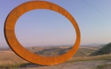 Primi passi 2009, corten steel, cm 805x 1300x40, Piancorboli Mauro Staccioli, Primi passi 2009, Volterra 2009, foto 3